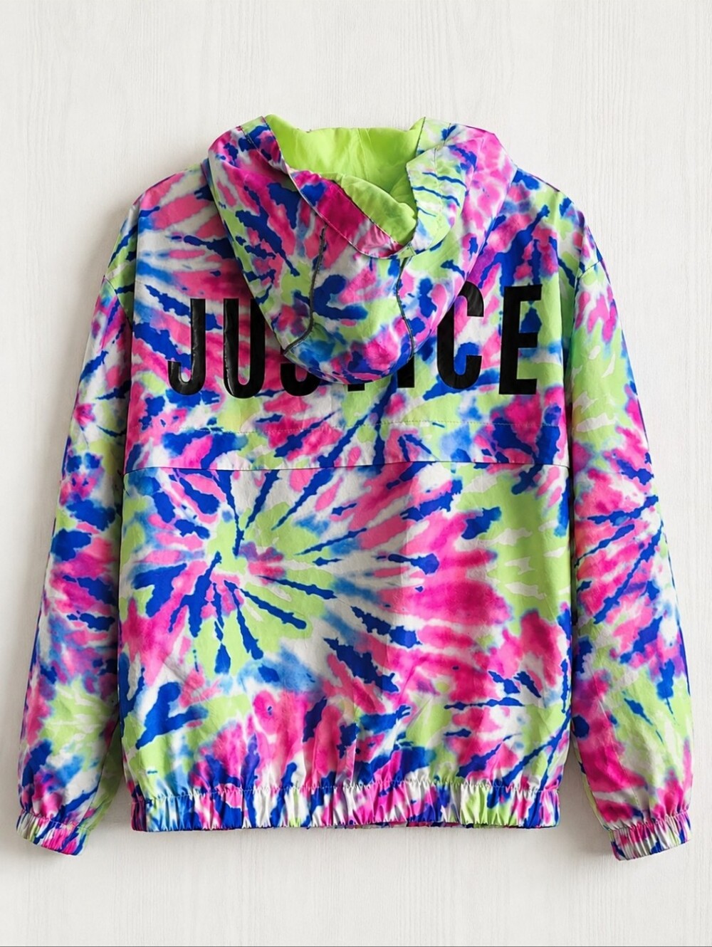 ⭐️ Host Pick ⭐️Justice | Tie-Dye Colorful Hooded Light Raincoat - Picture 5 of 8
